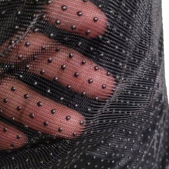 Top shop mini strapless black dress draped polka dots side split - Picture 10 of 10